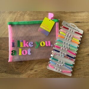 Colorful Friendship Bracelet Set with Pouch